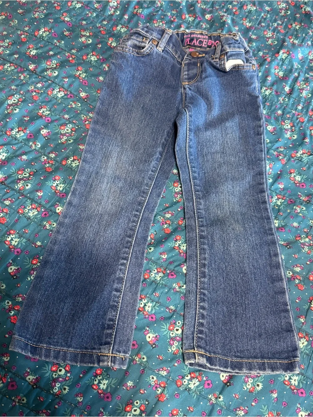 The Children's Place Girls' Blue Denim Jeans 4T with adjustable waist
